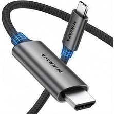 USB C HDMI Kablo (4K@60Hz,2K@120Hz,1080P@165Hz) Hdr Hdcp Type C To HDMI 2.0 , 15/16/17 Pro,  iPad Pro/air, S25 ile Uyumlu (2 Metre)