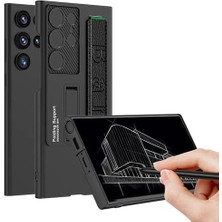 Galaxy S24 Ultra Kılıf Standlı El Tutacaklı Band Kapak (Koyu Yeşil)