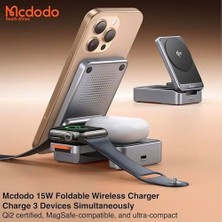 CH-5192 15W Magq Qi2 3in1 Katlanabilir Kablosuz Şarj Standı