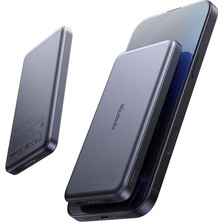 MC-3781 20W 10000MAH Metal Ultra Ince Kablosuz Powerbank Siyah