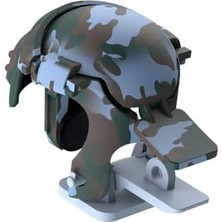 Mobil Oyun Kontrol Aparatı, Kamuflaj Desenli Koyu Yeşil, Pubg Mobile Kaskı Şeklinde, Mobile Gamepad, Ateş/tetik/kontrol/4 Parmak Kullanımını Sağlayan, Cep Telefonu/tablet Uyumlu Aparat