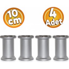 Safran Mobilya Kanepe Baza Koltuk Ayağı Gri Plastik 10 cm (4 Adet)