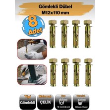 Bema Tools M12X110 mm Gömlekli Çelik Dübel Bağlantı Aparat (8 Adet)