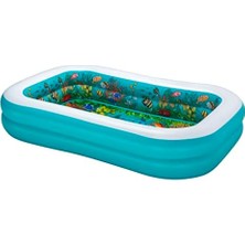 3D Undersea Adventure Şişirilebilir Oyun Havuzu 2,62 M x 1.75 M x 51 cm