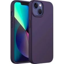 14 Plus / 15 Plus Ile Uyumlu Içi Kadife Dışı Mat Yapıya Sahip Koruma Sağlayan Lansman Silikon Kılıf (Derin Mor)