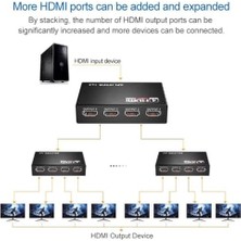 4 Portlu HDMI Splitter Dağıtıcı, 1 Giriş 4 Çıkışlı, Aynı Anda Görüntü Dağıtımı, 1.4V 1080P,