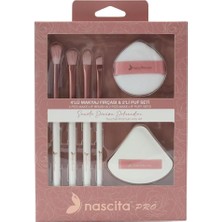 4lü Makyaj Fırçası ve 2li Puf Seti - 162