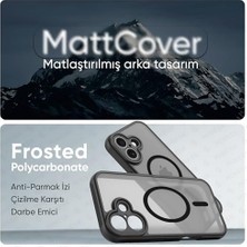 17 Için Magsafe ile Uyumlu Mattcover Serisi Arkası Mat Polikarbonat Kenarları Silikon ve Köşeleri Güçlendirilmiş Kamera Korumalı Ince Silikon Kılıf (Manyetik, 17)