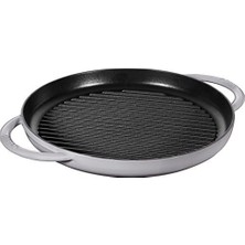 Grill Pans Çift Kulplu Döküm Izgara Tava, Gri