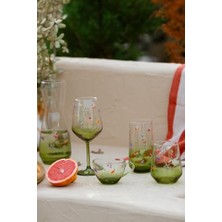 Jardin Premium Çay Fincanı Seti - Yeşil Kristal Cam - 2 Parça 240CC Fincan ve Tabak - El Işçiliği Detaylar - Çay Servisi