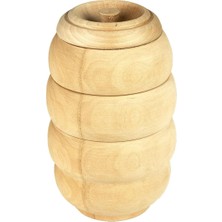 Masif Ahşap Bal Kavanozu (18 cm x 11,5 Ø Cm, Natural)