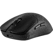 Ajazz AJ199 Karbon Fiber Kabuklu Ultra Hafif Kablosuz Oyun Mouse – 58G, 12.000 Dpı PAW3311 Sensör, 3 Mod (Bluetooth / 2.4ghz / Usb-C), Ayarlanabilir Polling Rate, Ergonomik Tasarım (Siyah)