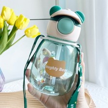 Runaway Yaramaz Ayıcık Su Matarası - 500ML Bpa Free, Çocuk Matarası, Ipli Taşıma Kayışlı Okul ve Gezi Için