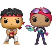 Funko Pop! Games: Fortnite - 2 Paket Ryu & Brite Bomber - Street Fighter - Vinil Koleksiyon Figürü -