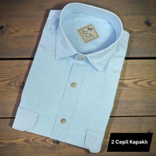 Eren Style Pamuklu Uzun Kollu Çift Cepli Kapaklı Gömlek (Regular Kalıp)