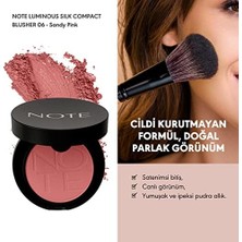 Note Luminous Silk Compact Blusher 06 Sandy Pink Toz Allık
