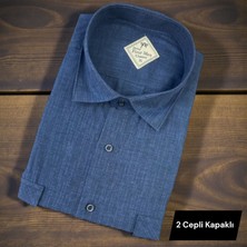 Eren Style Pamuklu Uzun Kollu Çift Cepli Kapaklı Gömlek (Regular Kalıp)