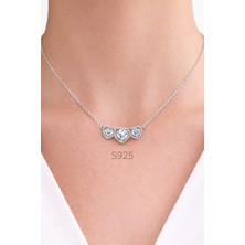 Poseidons Jewellery S925 Hale Üçlü Kalp Kolye