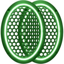 Neon Işıklı (6x9) Inç Kaliteli Plastik Hoparlör ve Midrange Kapağı - 2 Adet - Yeşil