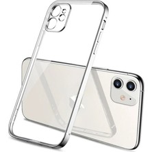 Najmaddin Iphone 11 6.1inç Renkli Kenar Şeffaf Kılıf Kamera Korumalı Silikon Kılıf- 5775 Diğer