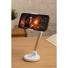 Telefon Standı – Masaüstü Ayarlanabilir, Katlanabilir, 360° Döner Tutucu Aparat – Video Izleme, Oyun, Zoom ve Online Ders Için