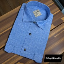 Eren Style Pamuklu Uzun Kollu Çift Cepli Kapaklı Gömlek (Regular Kalıp)