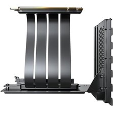 Vgm 2 Dikey Gpu Montaj Kiti, Yüksek Hızlı Pcıe 4.0 x 16 Yükseltici Kablo, 90 Derece Uzatma Bağlantı Noktalı 244 mm Esnek Genişletici Kart, Sadece 7 Pcıe Yuvası Tam Aralık, 3 Yuvalı Gpu Tutucu - Siyah
