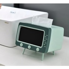 Masaüstü Retro Telefon Tutucu, Masaüstü Peçetelik Cep Telefonu Standı (Yeşil)