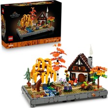 LEGO Icons Sonbahar Bağ Evi Bahçesi 11372 – Yetişkinler Için Huş, Salkım Söğüt, Mavi Ladin ve Akçaağ