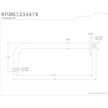 K112A1 Claremont 30 cm Duş Kolu, Cilalı Krom