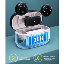 HT-K31PRO Ikili Kablosuz Yaka Mikrofonu Dijital Ekranlı Düğme Tipi Tasarım Ios/type-C Uyumlu Gürültü Engelleme