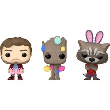 Funko Cep Pop! Marvel: Galaksinin Koruyucuları - Paskalya Yıldız Lordu, Groot ve Roket 3'lü Paket