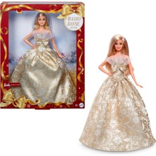 Barbie Signature Bebek, Gümüş ve Altın Rengi Elbise Giyen Sarı Saçlı Barbie 2025 Mutlu Yıllar Bebeği