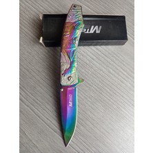 Çakı Gold Kurt Desenli Full Metal Bıçak