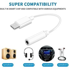 USB Type-C - Aux- 3.5mm Kulaklık Jak Adaptörü, Type C - Aux Dönüştürücü - 17-16-15 Ipad ve Type C Tüm Cihazlar ile Uyumlu