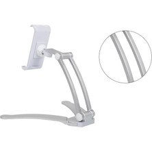 2’si 1 Arada Tablet ve Telefon Standı – Masaüstü ve Duvar Montajlı, Ayarlanabilir Çok Fonksiyonlu Tutucu TŞS01 (Gümüş)