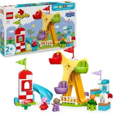 LEGO Duplo Peppa Pig Lunapark 10453-2 Yaş ve Üzeri Kız ve Erkek Çocuklar Için Dönme Dolap, Kaydırak,