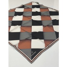 Vissona Tivil Ipek Eşarp Siyah Kiremit 1006-1