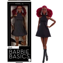 Barbie Basics™ Bebek Barbie Basics Koleksiyona Uygun Bebek, Siyah Elbisesi ve Botlarıyla Kızıl Kıvır