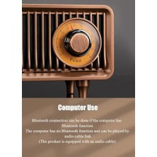 Yeni Nesil Radyo USB Sd Fm Aux Bluetooth Müzik Kutusu Retro Nostaljik Görünümlü Şarj Edilebilir B9 Koyu Kahverengi (B9 - Kahverengi)