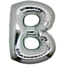 Evaglow B Harf Folyo Balon Gümüş Renk 40 Inç