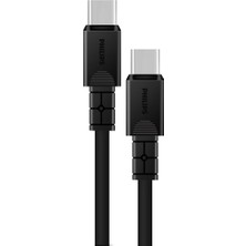DLC3001 Usb-C Şarj ve Data Kablosu, 60W, Hızlı Şarj, 3A Yüksek Akım, 1 Metre, Dayanıklı Slikon Kablo (Siyah)