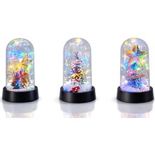 Najmaddin Yılbaşı Temalı Işıklı Dekoratif Cam Fanus ALK5038