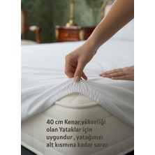 Açelya Çift Kişilik Lastikli Çarşaf Beyaz 180 cm x 200 cm