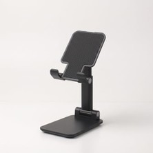 Katlanabilir ve Ayarlanabilir Masaüstü Telefon Standı, Kaydırmaz Tabanlı Plastik Telefon Tutucu, Ofis ve Ev Için Taşınabilir Tablet Standı (Siyah ve Beyaz Seçenekli) (Siyah)