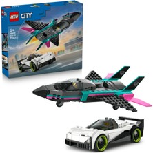 LEGO City Jet, Arabaya Karşı 60489 – 6 Yaş ve Üzeri Erkek ve Kız Çocuklar Için Pilot ve Sürücü Minif