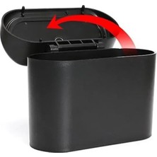 Oto Araba Çöp Kutusu Kapaklı Organizer Çöp Kovası Siyah