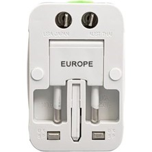 Evrensel Priz Çevirici Seyahat Tipi Adaptör – Ingiliz, Amerikan ve Avustralya Fiş Uyumlu, +150 Ülke Için Priz Çevirici (Voltaj Dönüştürmez)