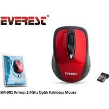 SM-901 Kırmızı 2.4ghz Optik Kablosuz Mouse