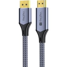 Dp To HDMI Kablo 8k 60Hz 4K 240Hz Hdr 3D 48GBPS Örgülü Displayport To HDMI Kablo 2 Metre